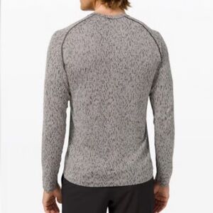 LULULEMON Metal Vent Tech Long Sleeve Men XL Gray Geometric Stretch Running Gym